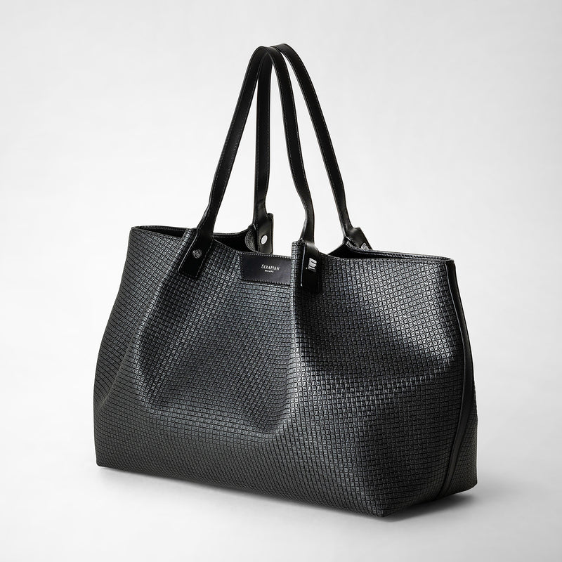 Secret tote bag in stepan - asphalt gray/black