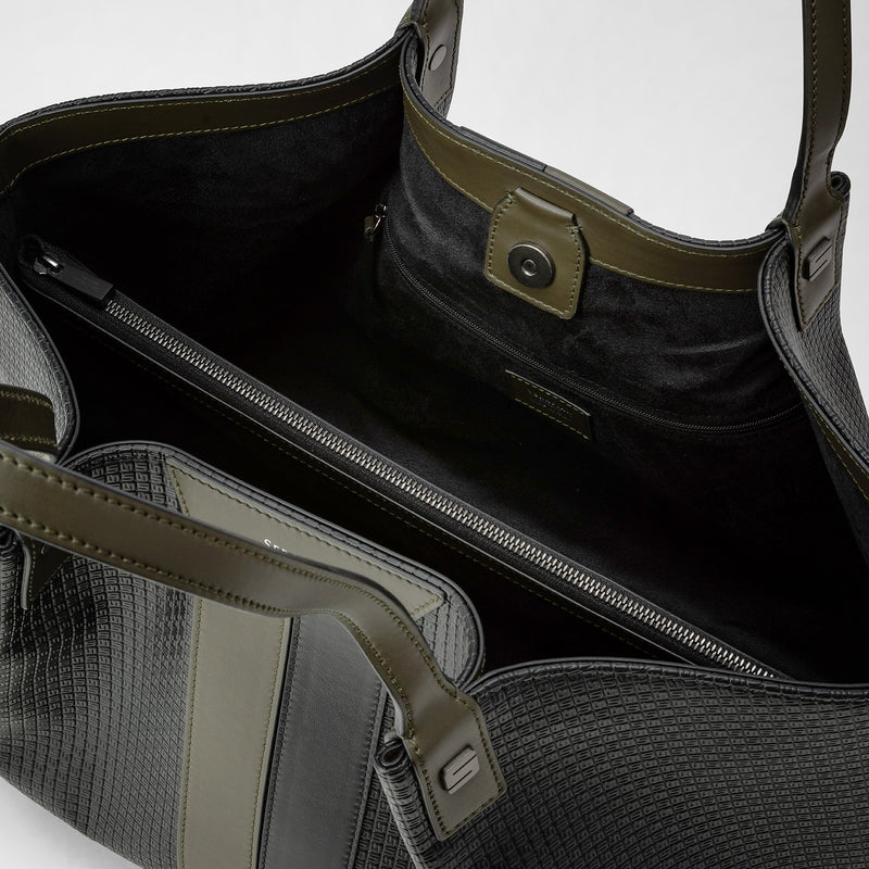 Secret tote bag in stepan - eclipse black/moss green