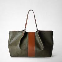 SECRET TOTE BAG IN STEPAN 72 Kaki/Cuoio