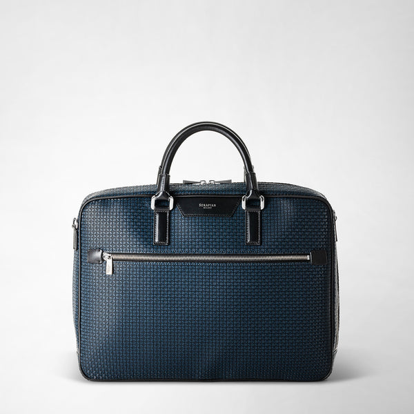 Slim briefcase in stepan - ocean blue/black