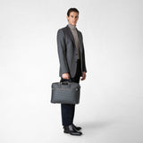 Slim briefcase in stepan - asphalt gray/black