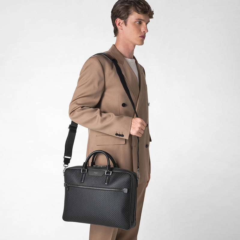 Borsa business slim in stepan - black/asphalt/asphalt