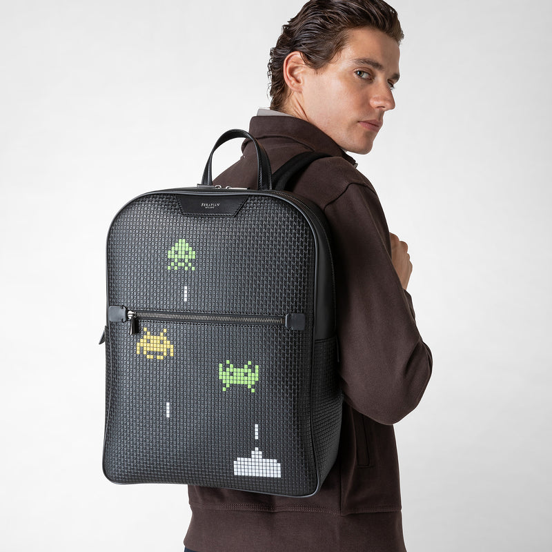 Backpack in stepan - space invaders black