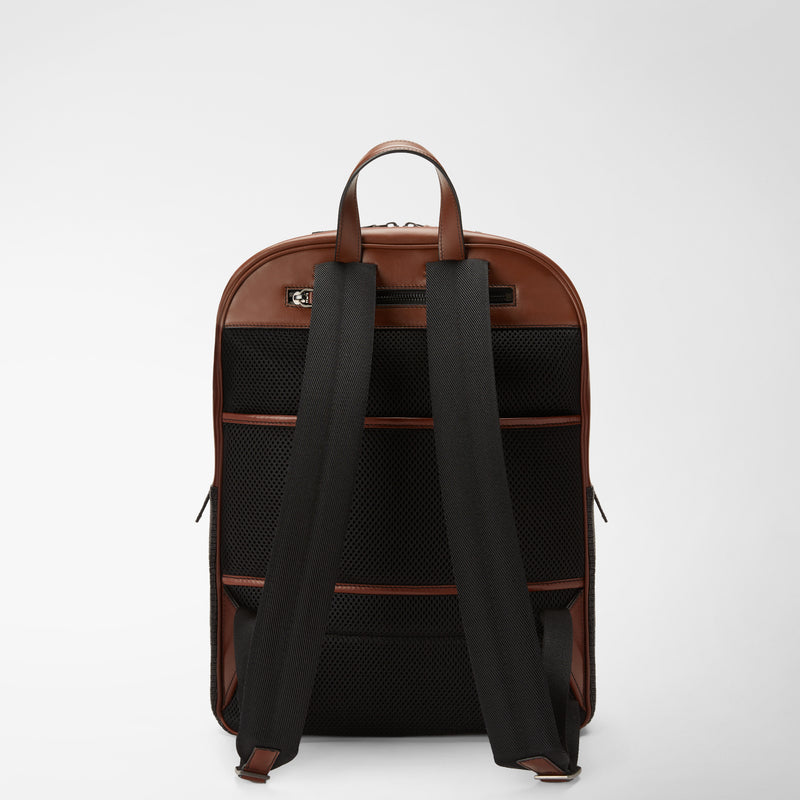 Backpack in stepan 72 - black/cuoio