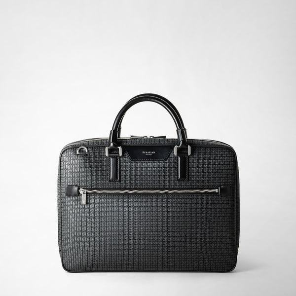 Attaché-case extra slim en stepan - asphalt gray/black