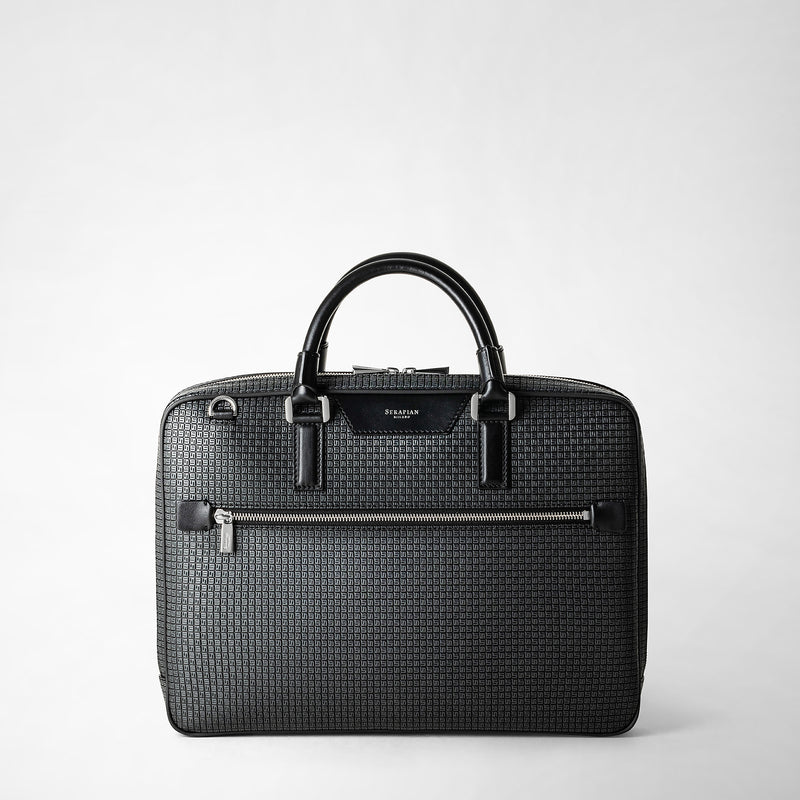 Extra slim briefcase in stepan - asphalt gray/black