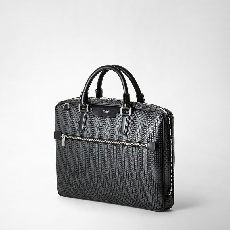 Extra slim briefcase in stepan - asphalt gray/black