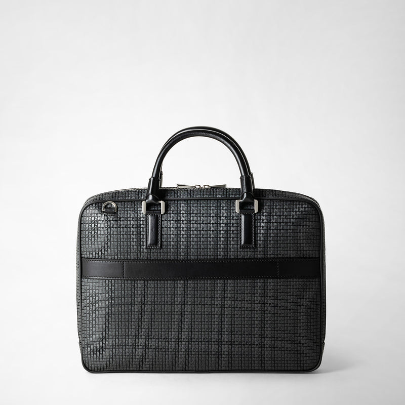 Extra slim briefcase in stepan - asphalt gray/black