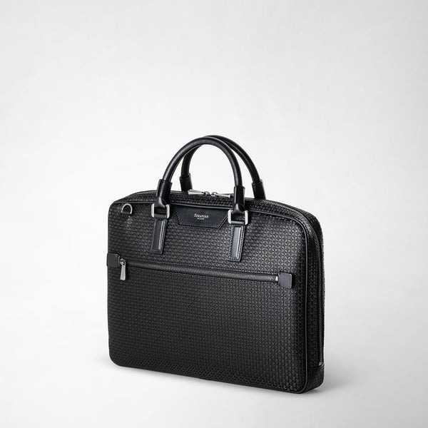 Aktentasche extra slim aus stepan - black/eclipse black
