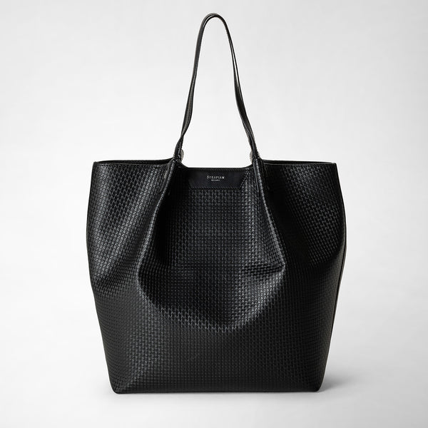 Vertical secret tote bag in stepan - black/eclipse black