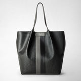 Vertical secret tote bag in stepan - black/asphalt/asphalt