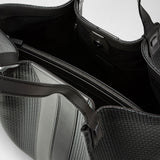 Vertical secret tote bag in stepan - black/asphalt/asphalt