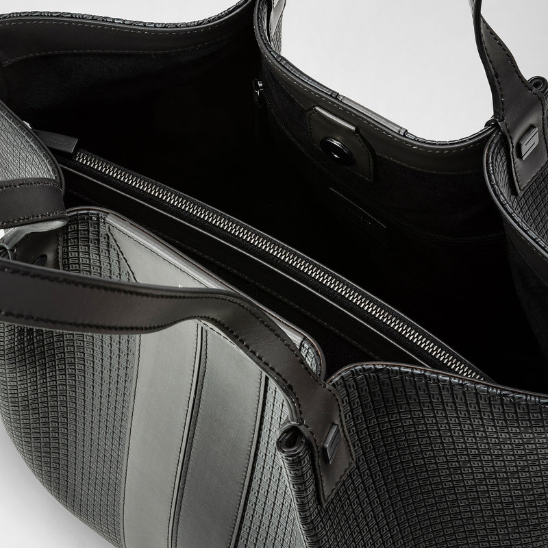 Vertical secret tote bag in stepan - black/asphalt/asphalt