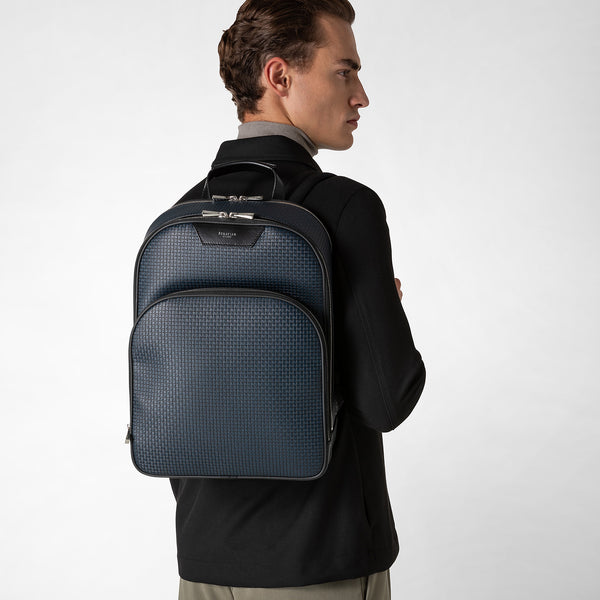 City backpack in stepan - ocean blue/black