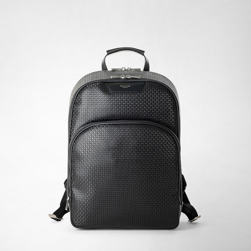 City backpack in stepan black eclipse and black – Serapian ...