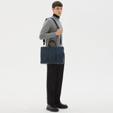 City briefcase in stepan - ocean blue/black