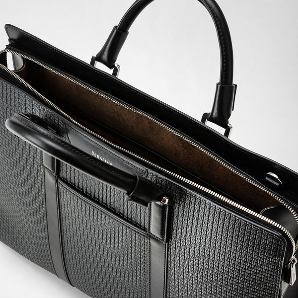 City briefcase in stepan - asphalt gray/black
