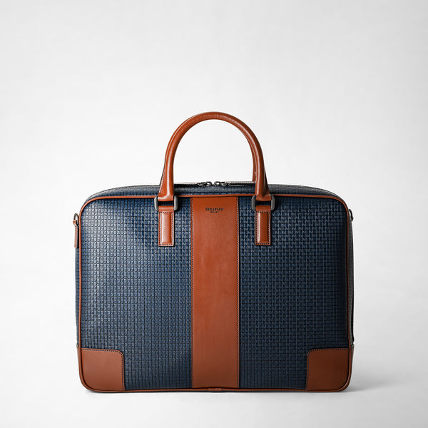 Borsa business slim in stepan 72 - ocean blue/cuoio