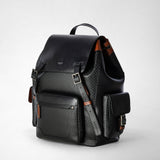 Large backpack in stepan 72 - black/black/cuoio