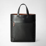 Tote bag verticale in stepan 72 - black/black/cuoio