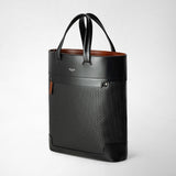 Tote bag verticale in stepan 72 - black/black/cuoio