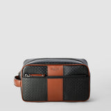 Washbag in stepan 72 - black/cuoio