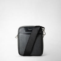 SMALL NORTH SOUTH MESSENGER IN STEPAN Asphalt Gray/Black