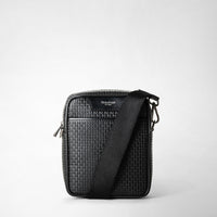 SMALL NORTH SOUTH MESSENGER IN STEPAN Black/Eclipse Black