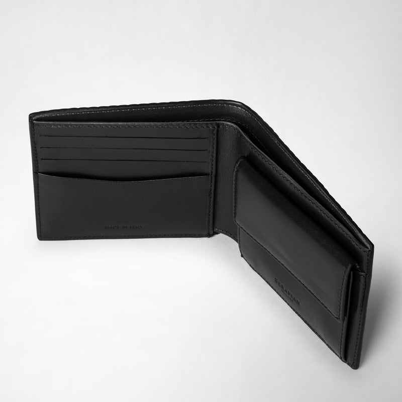 4-card billfold wallet with coin pouch in stepan - asphalt gray/black