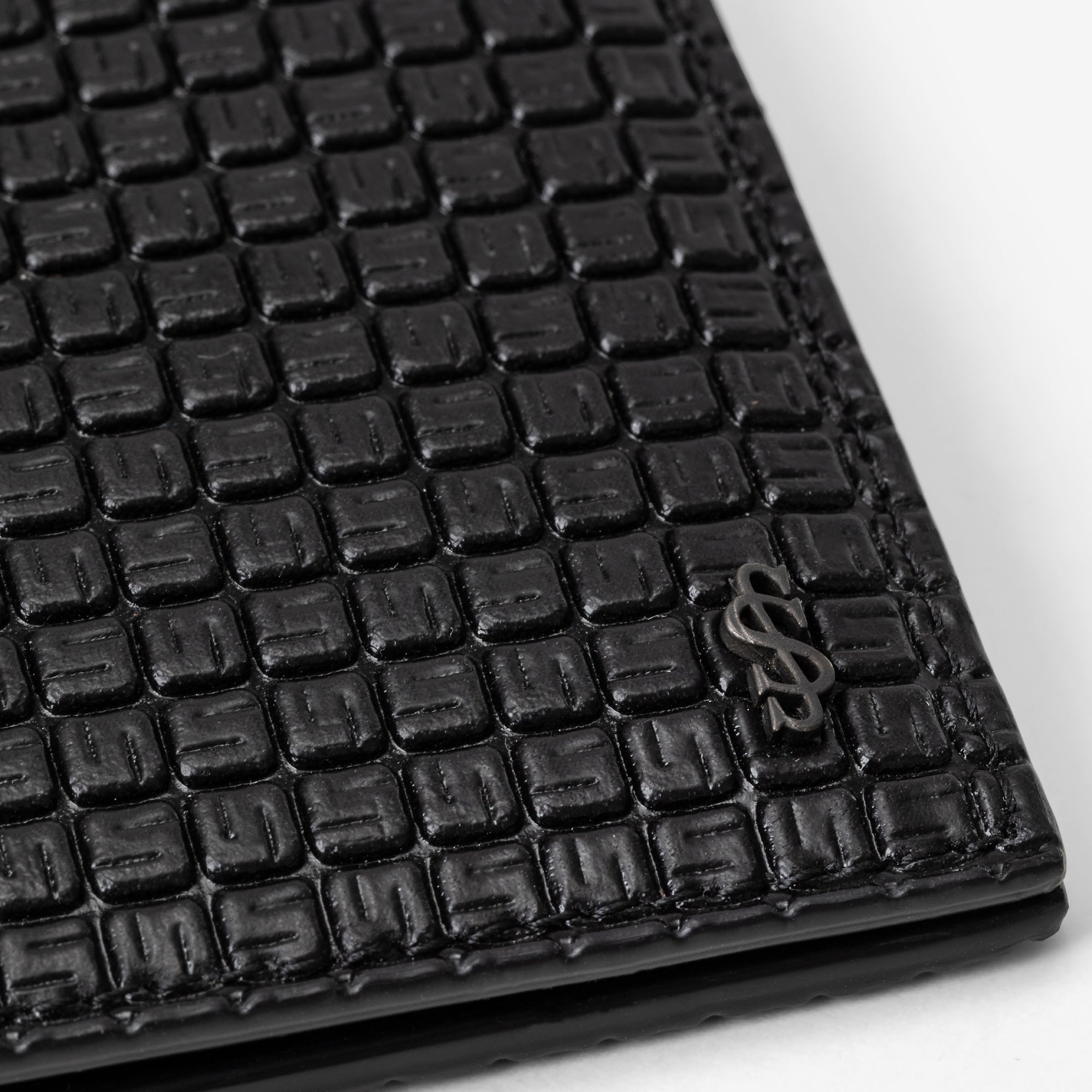 Serapian 8-Card Billfold Wallet in Evoluzione Leather, Man, Eclipse Black