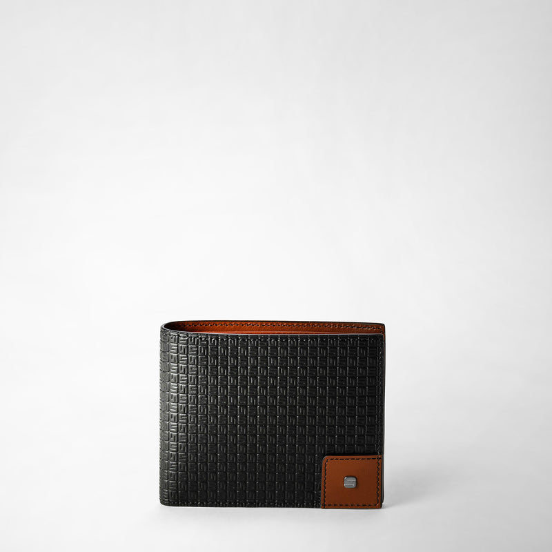 Brieftasche aus stepan mit 8 karteneinsteckfächern - black/cuoio