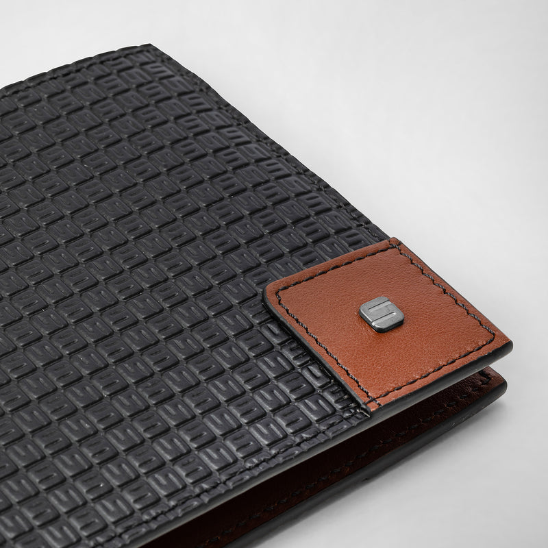 8-card billfold wallet in stepan - black/cuoio