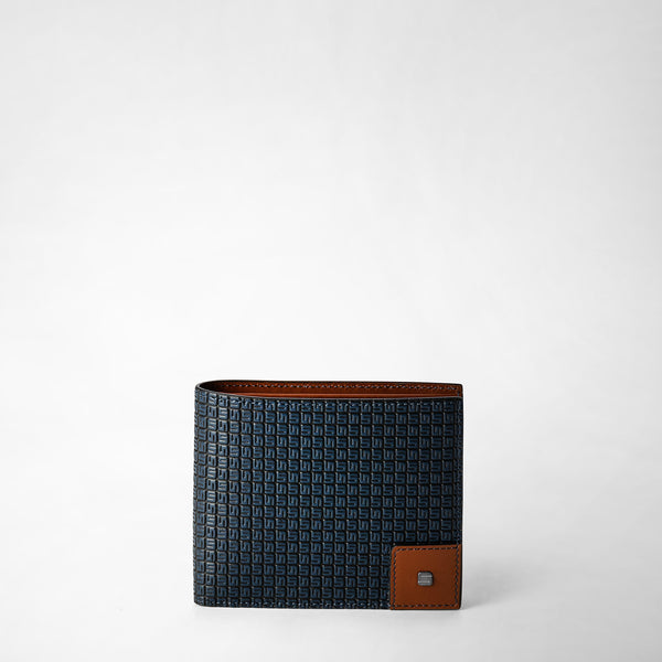 Brieftasche aus stepan mit 8 karteneinsteckfächern - ocean blue/cuoio