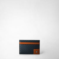 4-CARD HOLDER IN STEPAN 72 Ocean Blue/Cuoio