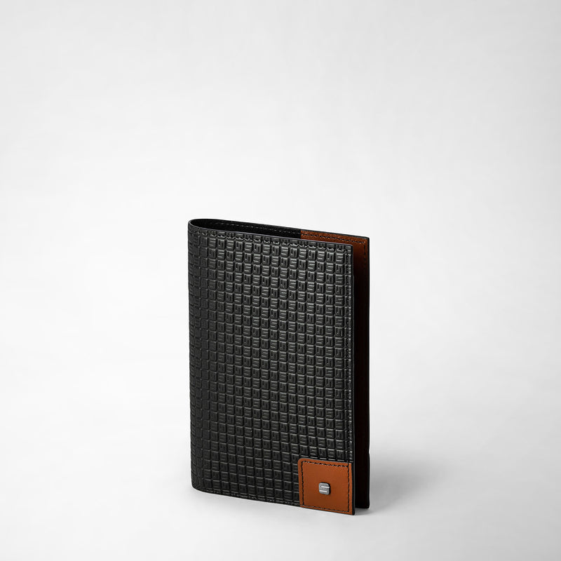 Passport holder in stepan 72 - black/cuoio