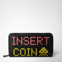 ZIP-AROUND WALLET IN STEPAN 72 Space Invaders Black