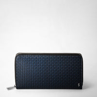 ZIP-AROUND WALLET IN STEPAN 72 Ocean Blue/Black