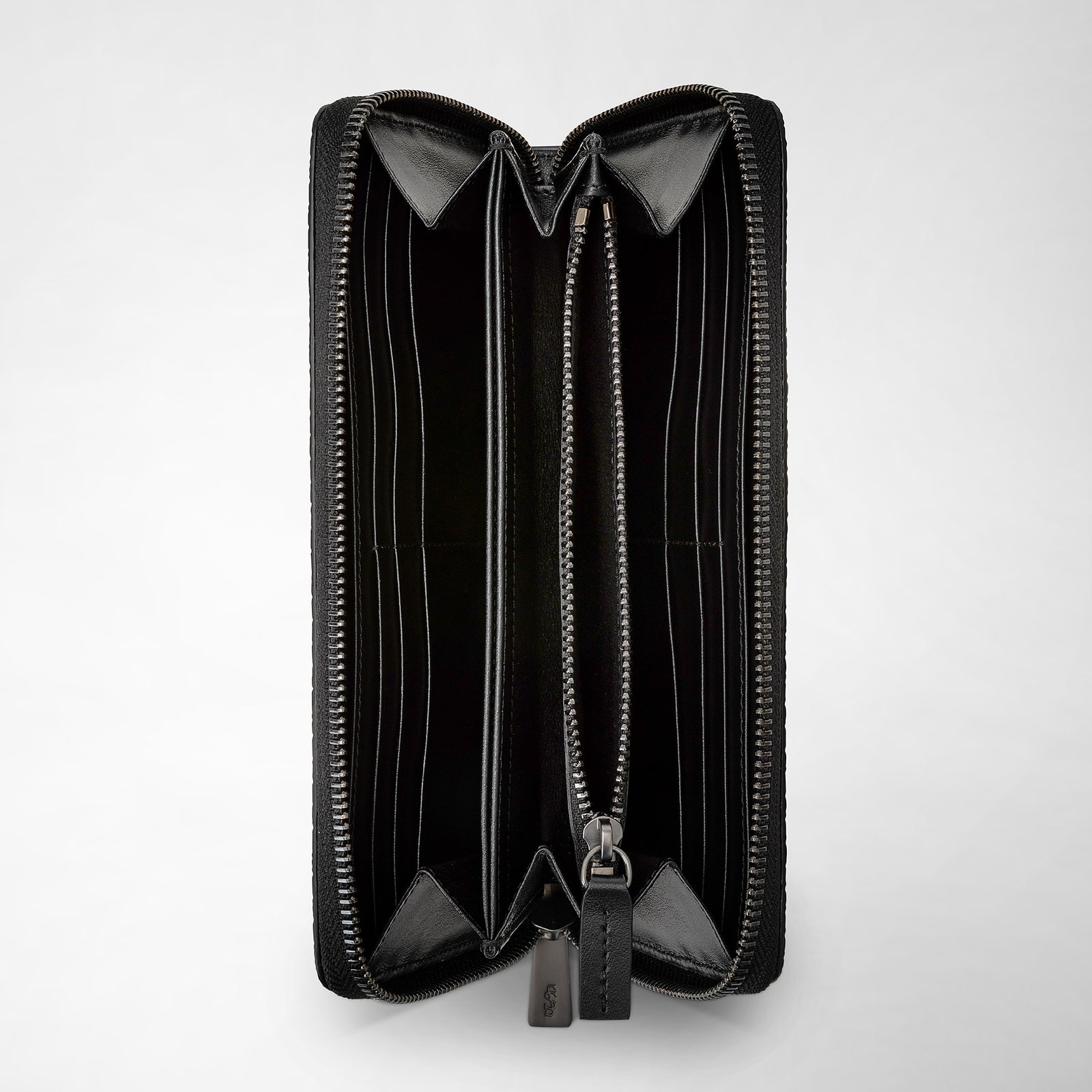Zip-around wallet in stepan black eclipse black