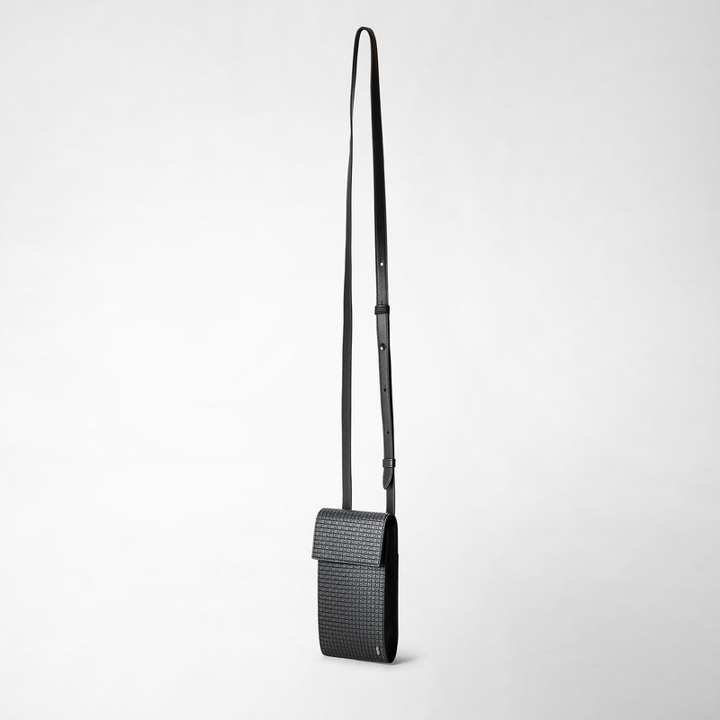 Phone case with strap in stepan - asphalt gray/black