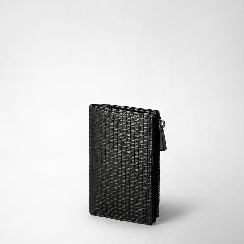 Vertical billfold with zip in stepan - black/black eclipse