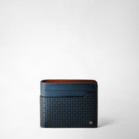 6-CARD BILLFOLD WALLET IN STEPAN Ocean Blue/Navy/Cuoio