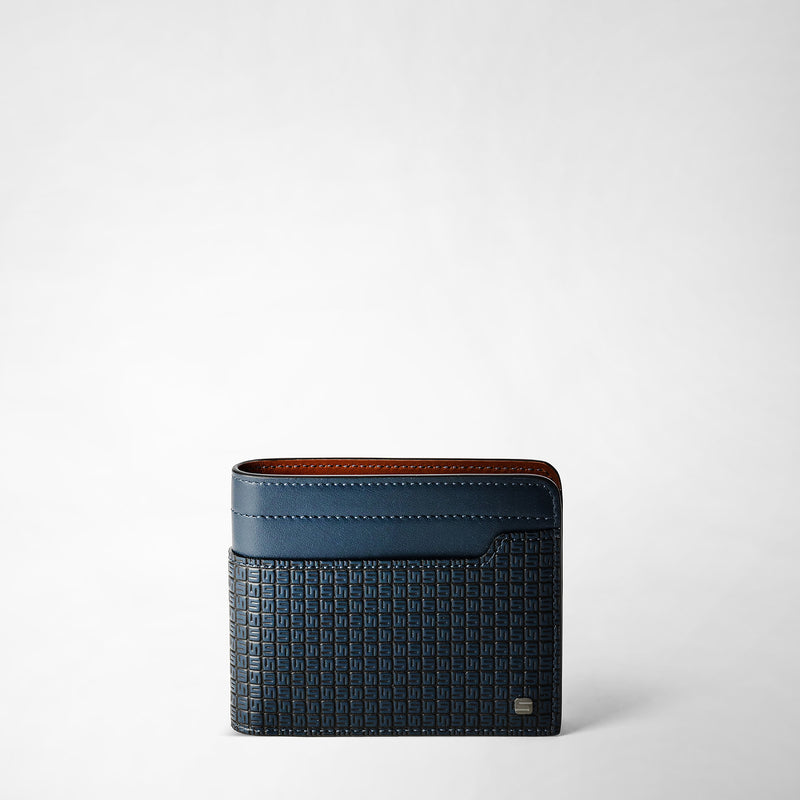 Brieftasche aus stepan mit 6 karteneinsteckfächern - ocean blue/navy/cuoio