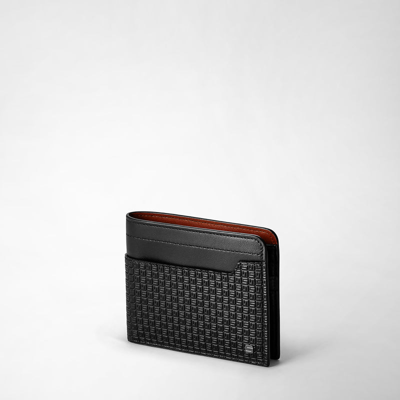 6-card billfold wallet in stepan - black/black/cuoio
