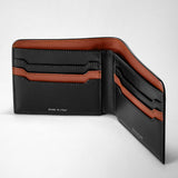 6-card billfold wallet in stepan - black/black/cuoio