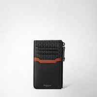 ZIP CARD CASE IN STEPAN 72 Black/Black/Cuoio