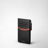 Zip card case in stepan 72 - black/black/cuoio