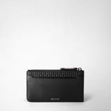 Zip card case in stepan 72 - black/black/cuoio