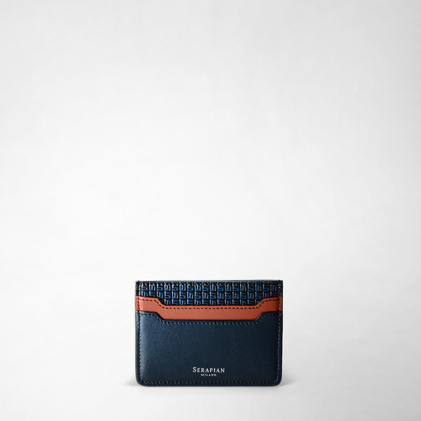 Stepan 72製5カードホルダー - ocean blue/navy/cuoio