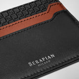 Porte-cartes 5 fentes en stepan 72 - black/black/cuoio