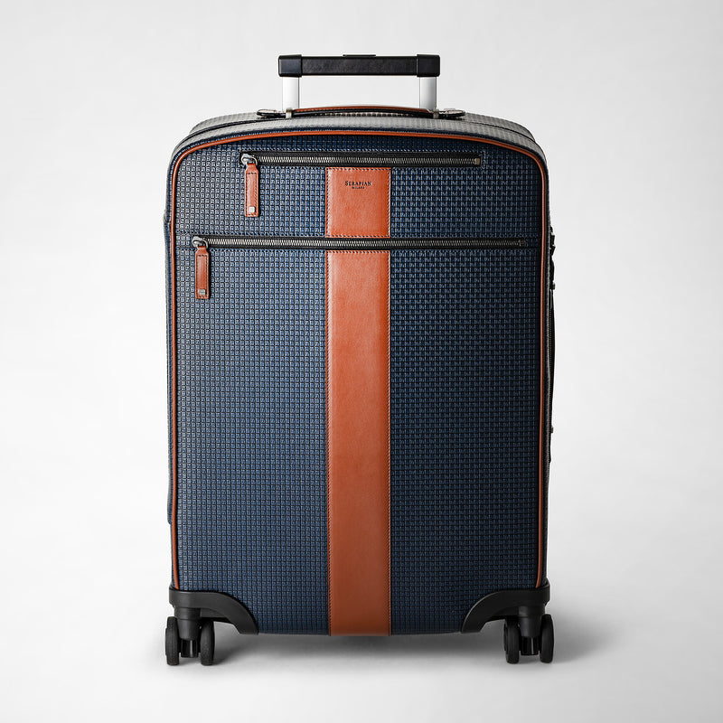 Cabin trolley in stepan 72 - ocean blue/cuoio